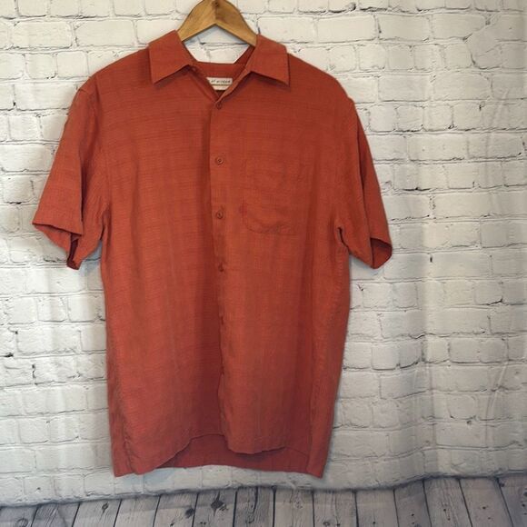 Age of Wisdom Other - Age of Wisdom Mens Short Sleeve Woven Shirt Medium, Rust Orange Modal